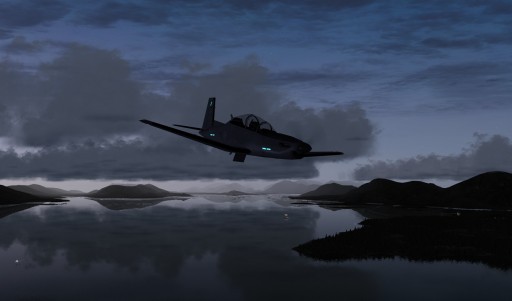 Texan late evening landing approach Inside Passage.jpg